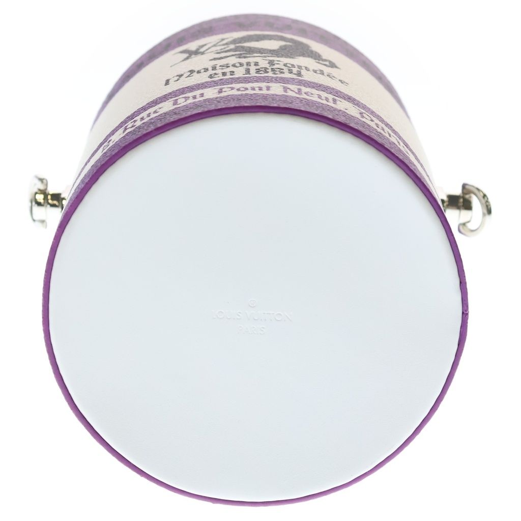 Louis Vuitton LV Paint Can 2-Way Shoulder Bag Purple White Leather Silver — view 4