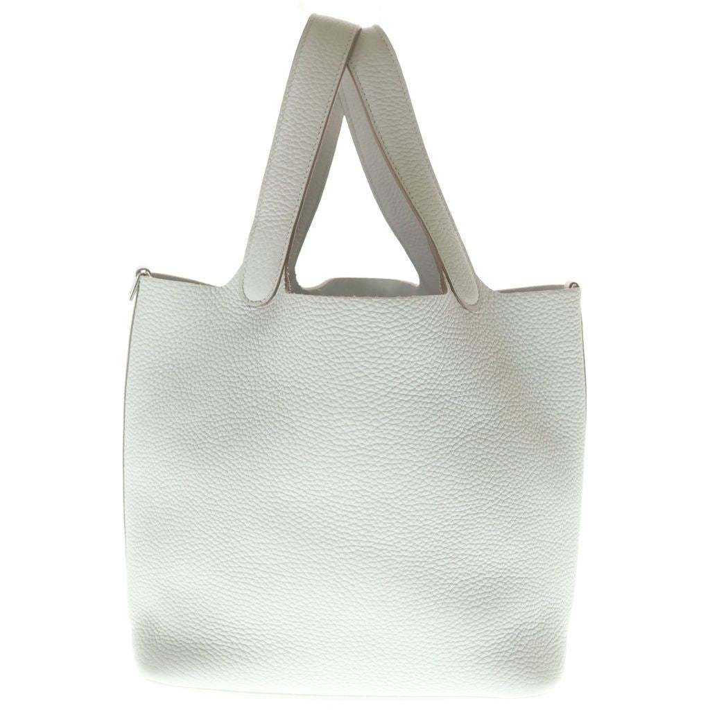 Hermes Picotin Lock MM Handbag Taurillon Clemence Silve Gray — view 2