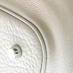Hermes Picotin Lock MM Handbag Taurillon Clemence Silve Gray — view 5
