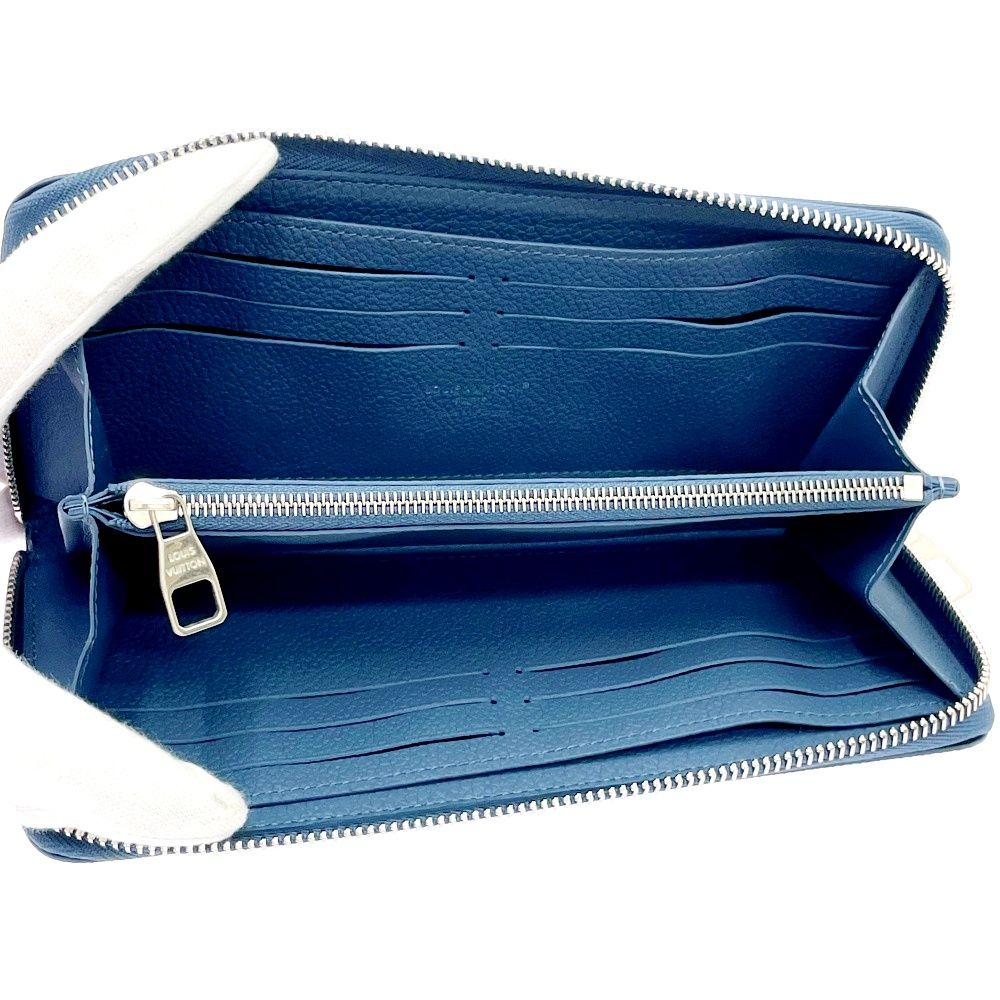 Louis Vuitton Camouflage Canvas Zippy Wallet Horizontal Indigo Blue — view 7