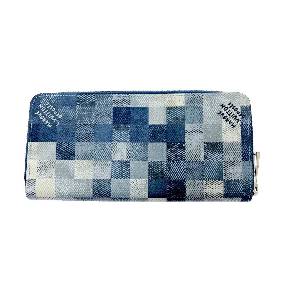 Louis Vuitton Camouflage Canvas Zippy Wallet Horizontal Indigo Blue — view 5