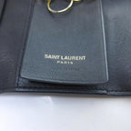 Saint Laurent Key Case Cassandra Leather YSL Logo Black HW Key Holder — view 6