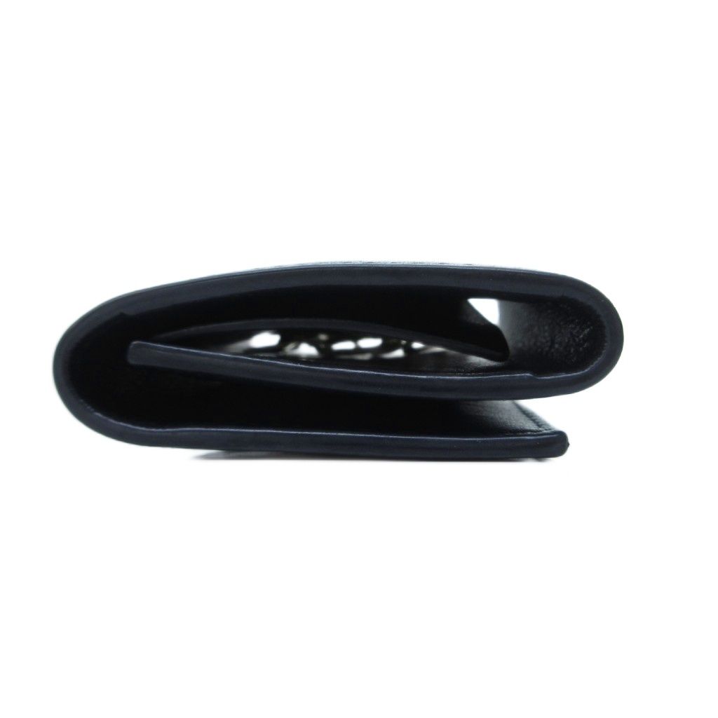 Saint Laurent Key Case Cassandra Leather YSL Logo Black HW Key Holder — view 4