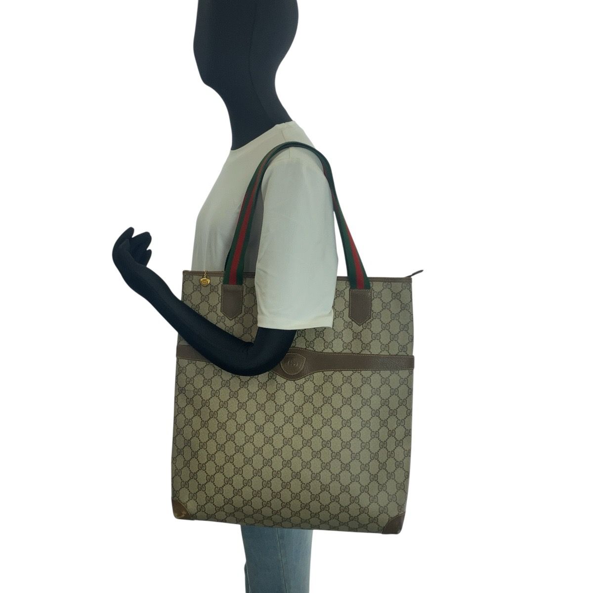 Gucci Sherry Line Beige Brown Gold 002 40 069 Shoulder — view 7