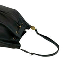 Dior Vintage Logo Leather Shoulder Bag Drawstring Tote Black — view 4