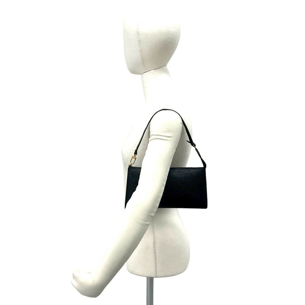 Louis Vuitton Vintage Pochette Epi Leather Mini Handbag Noir — view 2