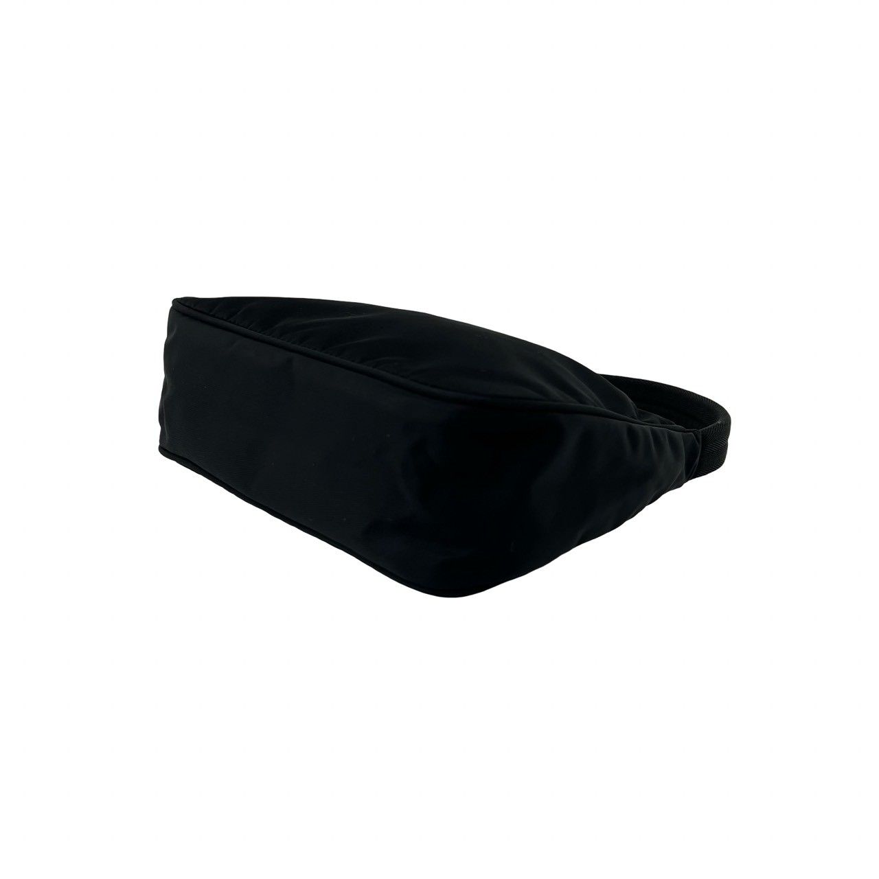 Prada Triangle Logo Plate Tessuto Nylon Mini Handbag Pouch Black — view 8