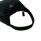 Prada Triangle Logo Plate Tessuto Nylon Mini Handbag Pouch Black — view 4