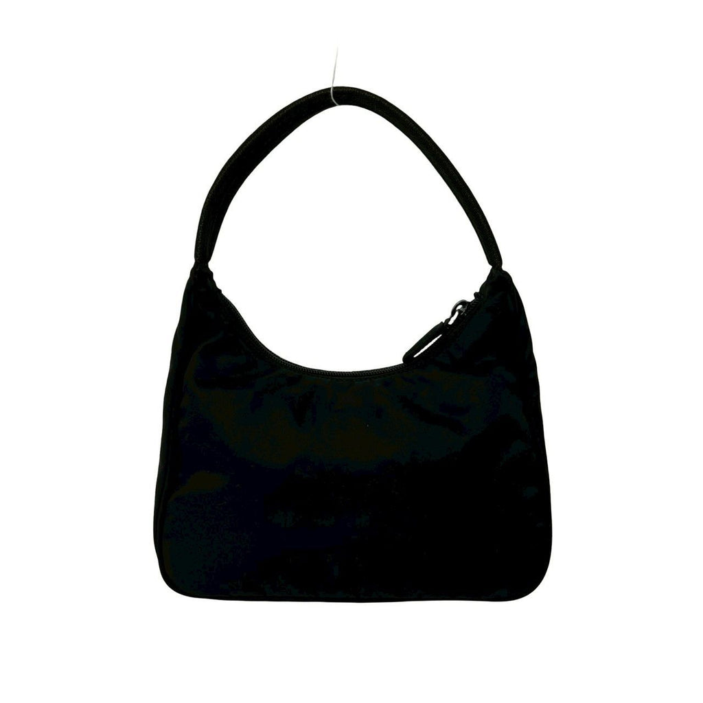 Prada Triangle Logo Plate Tessuto Nylon Mini Handbag Pouch Black — view 3