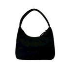 Prada Triangle Logo Plate Tessuto Nylon Mini Handbag Pouch Black — view 3