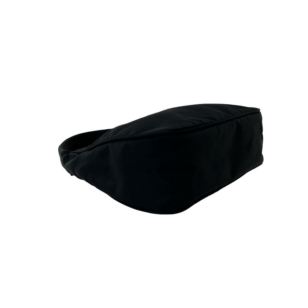Prada Triangle Logo Plate Tessuto Nylon Mini Handbag Pouch Black — view 7