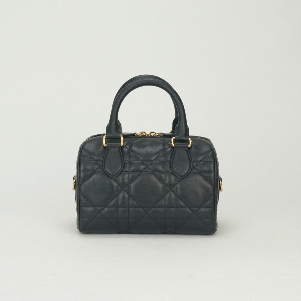 Dior Groove 20 Tote Calfskin Black Gold Small Macro Cannage