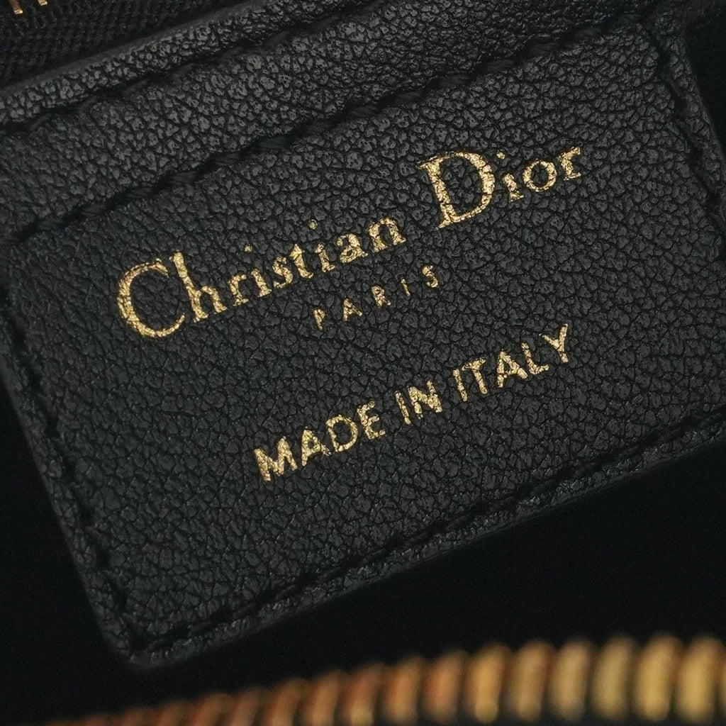 Dior Groove 20 Tote Calfskin Black Gold Small Macro Cannage — view 7