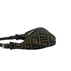 Fendi Vintage Zucca FF Logo Canvas Leather Shoulder Bag Brown — view 5
