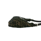 Fendi Vintage Zucca FF Logo Canvas Leather Shoulder Bag Brown — view 6