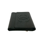 Chanel CC Logo Caviar Leather Trifold Wallet Black — view 5