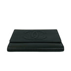 Chanel CC Logo Caviar Leather Trifold Wallet Black — view 6
