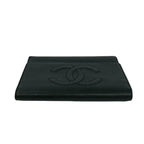 Chanel CC Logo Caviar Leather Trifold Wallet Black — view 3