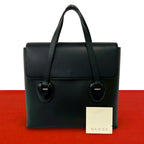 Gucci Vintage Log Leather Tote Black