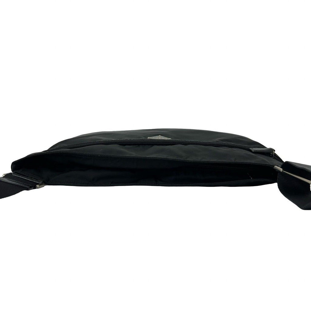 Prada Triangle Logo Plate Tessuto Nylon Shoulder Bag Cross Black — view 4