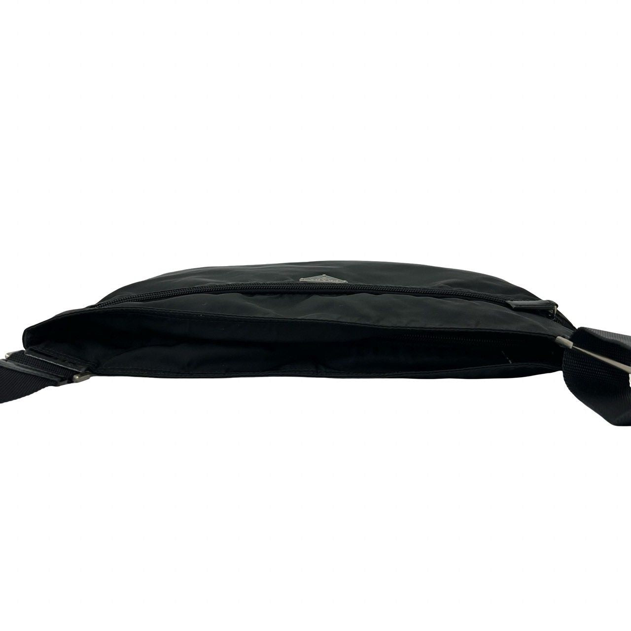Prada Triangle Logo Plate Tessuto Nylon Shoulder Bag Cross Black — view 4