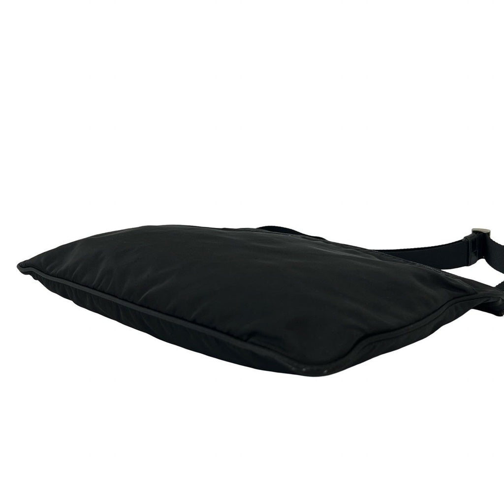 Prada Triangle Logo Plate Tessuto Nylon Shoulder Bag Cross Black — view 8