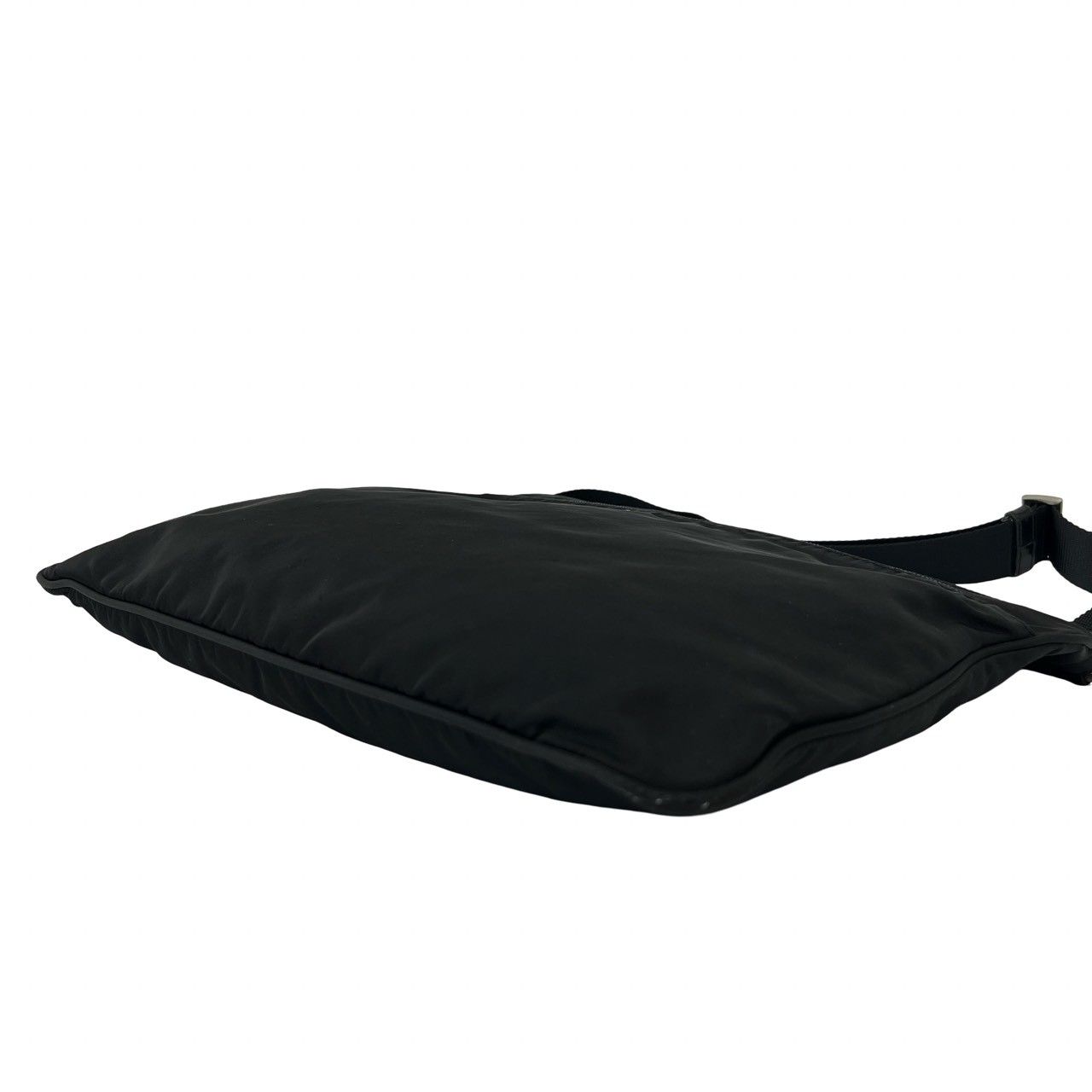 Prada Triangle Logo Plate Tessuto Nylon Shoulder Bag Cross Black — view 8