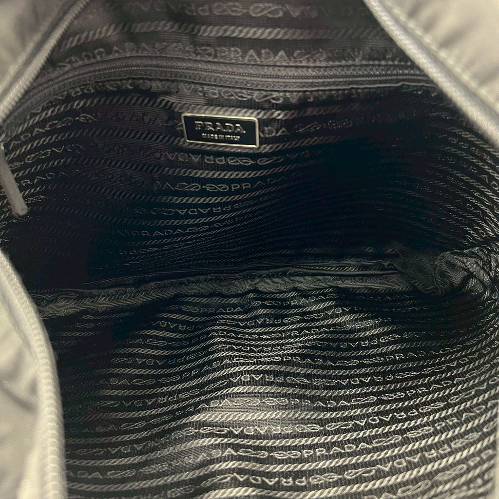Prada Triangle Logo Plate Tessuto Nylon Shoulder Bag Cross Black — view 9