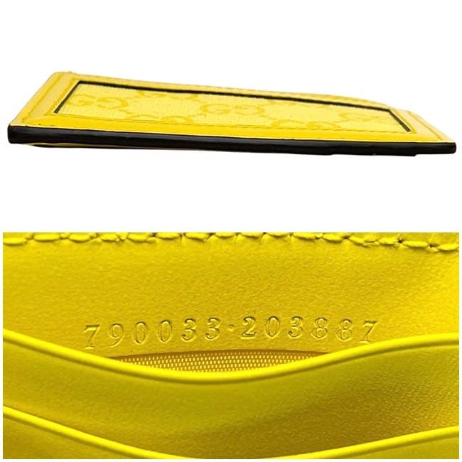 Gucci Coin Case with Card Holder Yellow Hysteria Canvas Leather Purse Wallet — view 2