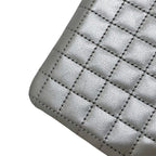 Celine Coin Case Pouch Silver C Charm Leather Purse Zipper — view 8