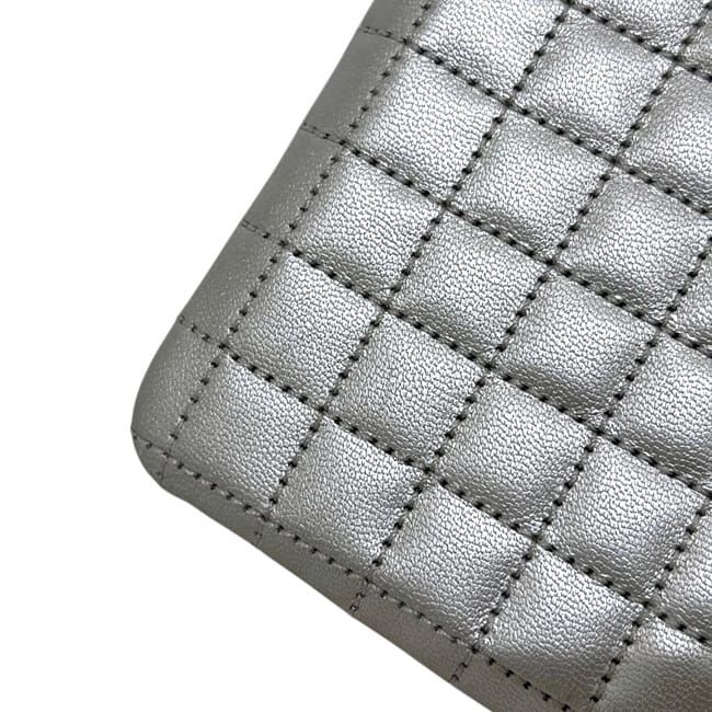 Celine Coin Case Pouch Silver C Charm Leather Purse Zipper — view 8
