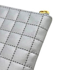 Celine Coin Case Pouch Silver C Charm Leather Purse Zipper — view 9