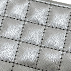Celine Coin Case Pouch Silver C Charm Leather Purse Zipper — view 7