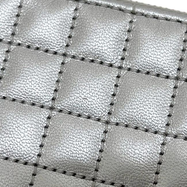 Celine Coin Case Pouch Silver C Charm Leather Purse Zipper — view 7