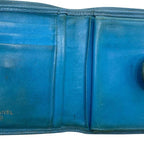 Chanel Kiss Lock Bifold Wallet Blue Quilted CC Logo Caviar Leather Vintage — view 5