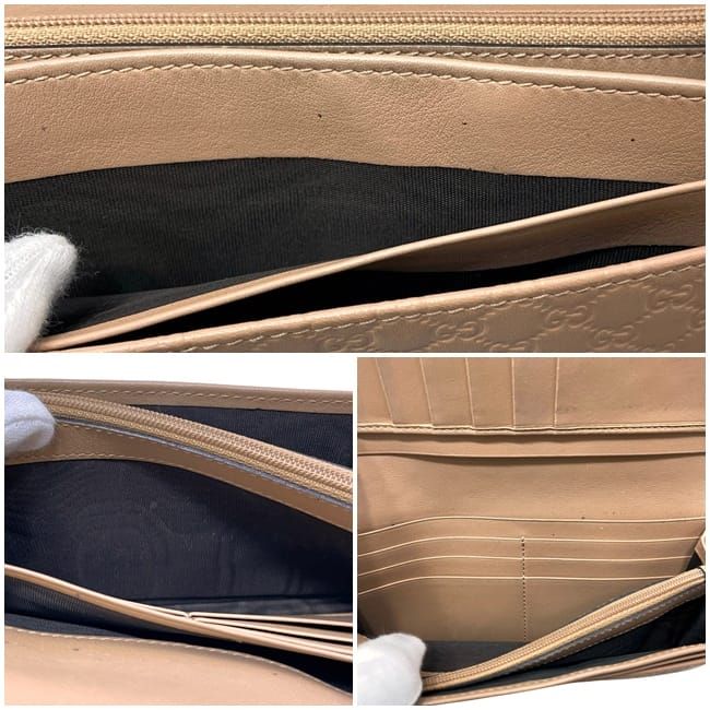 Gucci Bifold Wallet Beige Microshima GG Leather Embossed Logo — view 4