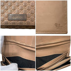 Gucci Bifold Wallet Beige Microshima GG Leather Embossed Logo — view 3