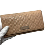 Gucci Bifold Wallet Beige Microshima GG Leather Embossed Logo — view 9