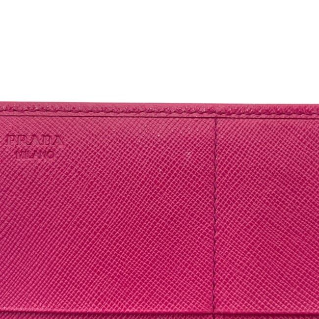 Prada Bifold Wallet Pink Fuxia Tessuto Impuntu Nylon Leather Quilted 107 Stitch — view 9