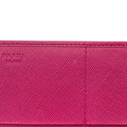 Prada Bifold Wallet Pink Fuxia Tessuto Impuntu Nylon Leather Quilted 107 Stitch — view 9