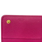 Prada Bifold Wallet Pink Fuxia Tessuto Impuntu Nylon Leather Quilted 107 Stitch — view 8