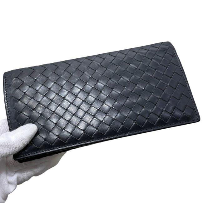 Bottega Veneta Bifold Wallet Black Intrecciato Leather — view 9