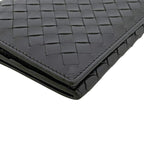 Bottega Veneta Bifold Wallet Black Intrecciato Leather — view 7