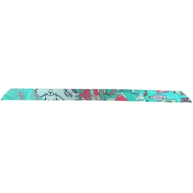 Hermes Ribbon Scarf Twilight Green Already Cleaned Silk — view 3