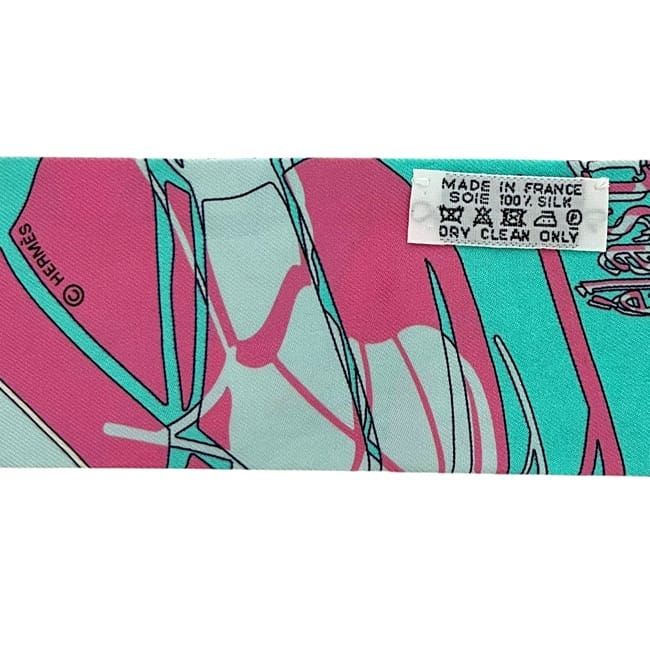 Hermes Ribbon Scarf Twilight Green Already Cleaned Silk — view 4
