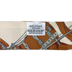 Hermes Ribbon Scarf Twill Beige Blue Dressed Horse Grand Apparat Already — view 4