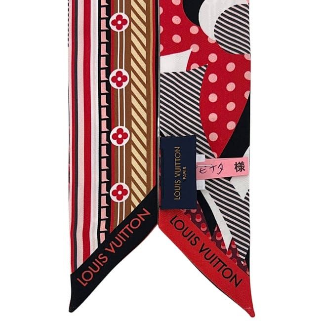Louis Vuitton Ribbon Scarf Bandeau BB Pop Red Multicolor Monogram Already — view 8