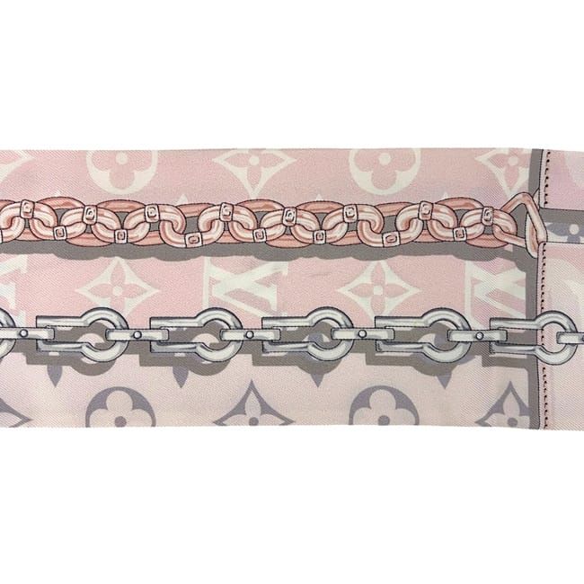 Louis Vuitton Ribbon Scarf Bandeau Confidential Light Pink Already Cleaned Silk — view 5