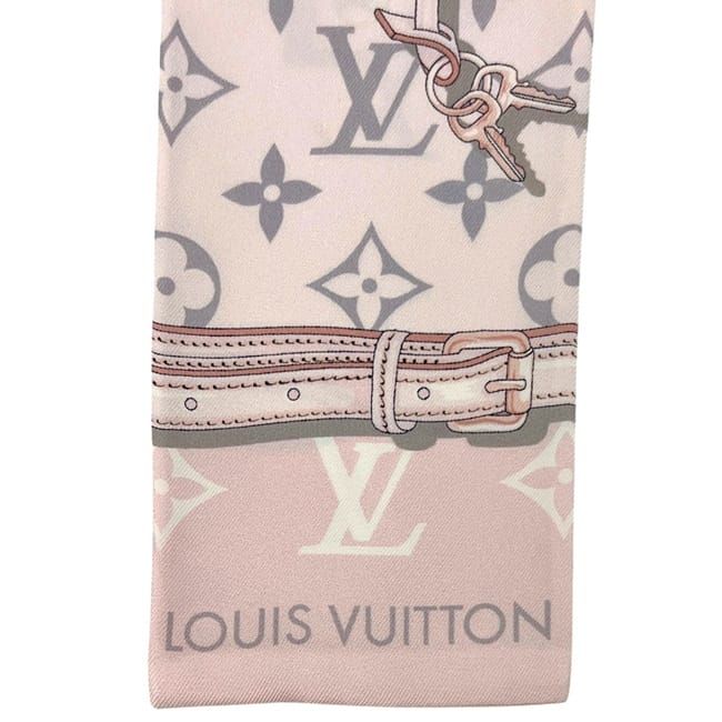 Louis Vuitton Ribbon Scarf Bandeau Confidential Light Pink Already Cleaned Silk — view 4