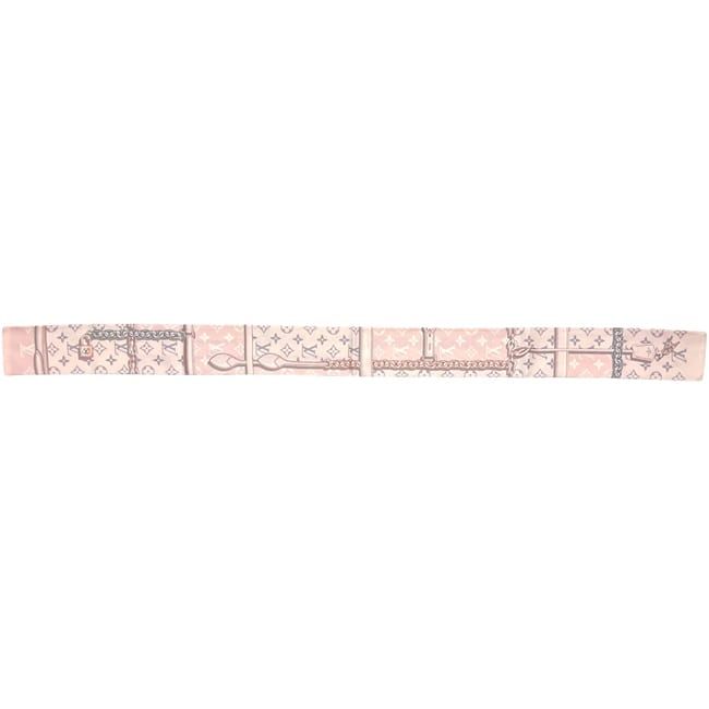 Louis Vuitton Ribbon Scarf Bandeau Confidential Light Pink Already Cleaned Silk — view 3